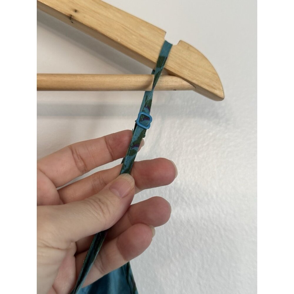 GAP Teal Floral Tiered Midi Sun Dress Women’s 12 Spaghetti Strap Cottagecore - Picture 7 of 12